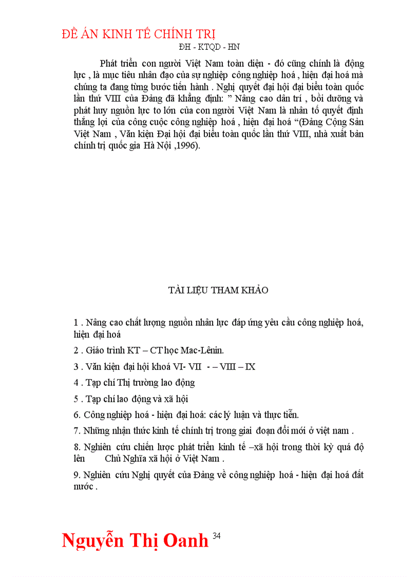 image for page Thực trạng đào tạo và sử dụng nguồn nhân lực ở nước ta trong quá trình công nghiệp hoá, hiện đại hoá