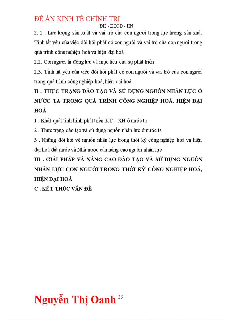 image for page Thực trạng đào tạo và sử dụng nguồn nhân lực ở nước ta trong quá trình công nghiệp hoá, hiện đại hoá