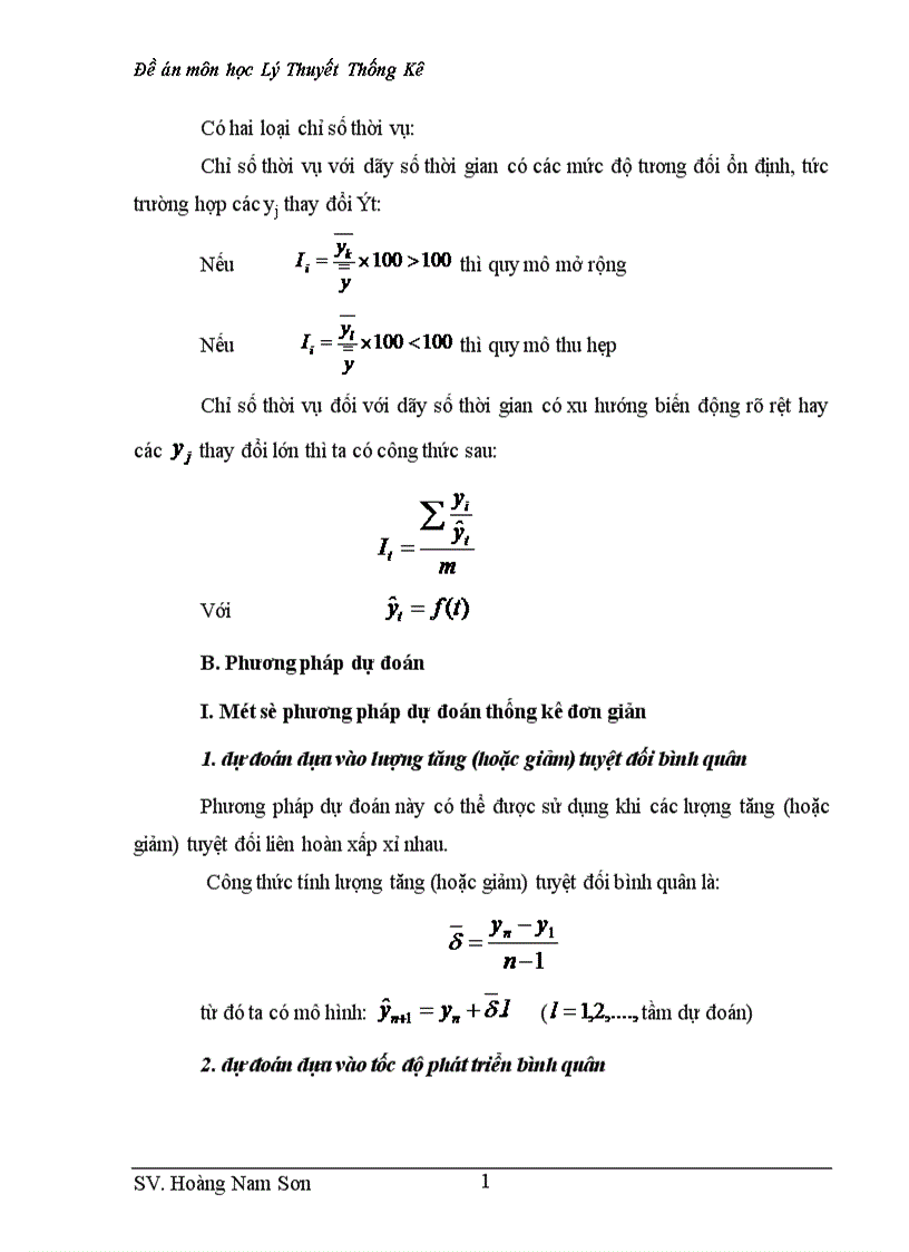image for page Phương pháp đơn giản nhất là tính chỉ số thời vụ (ít nhất phải có tài liệu của ba năm) Chỉ số thời vụ được tính theo công thức