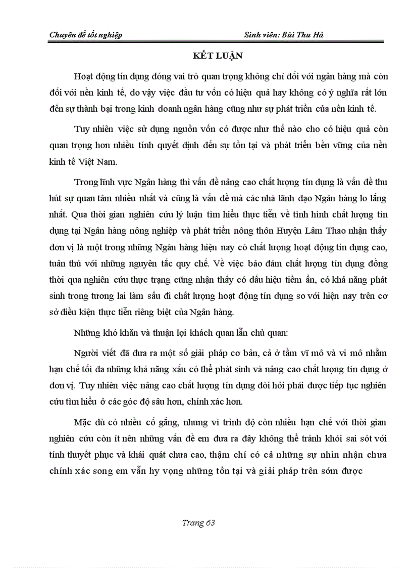 image for page Giải pháp nâng cao chất lượng tín dụng tại chi nhánh ngân hàng nông nghiệp và phát triển nông thôn - huyện lâm thao
