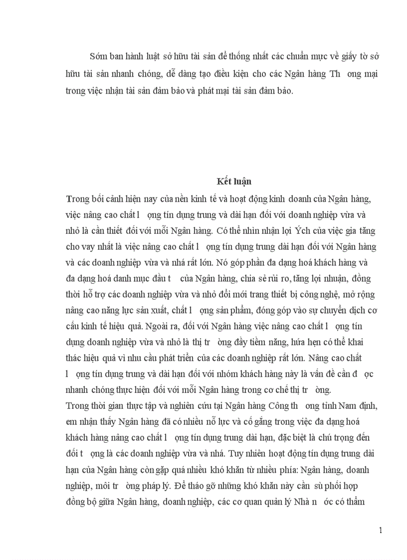 image for page Một số giải pháp nâng cao chất lượng tín dụng trung dài hạn tại Chi nhánh Ngân hàng Công thương tỉnh Nam Định” cho chuyên đề tốt nghiệp