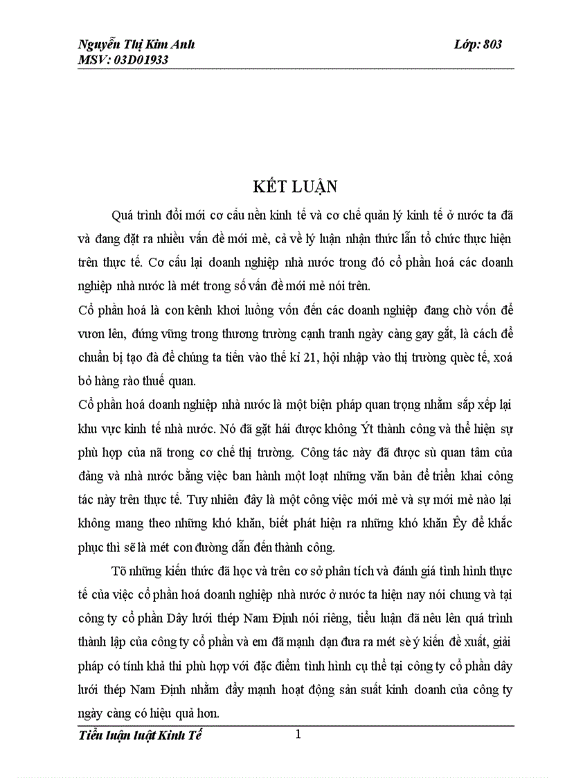 image for page Trình bầy việc khởi sự, đăng ký, thành lập, tổ chức bộ máy hoạt động của công ty cổ phần lưới thép Nam Định đang trên đà phát triển làm ăn có lã