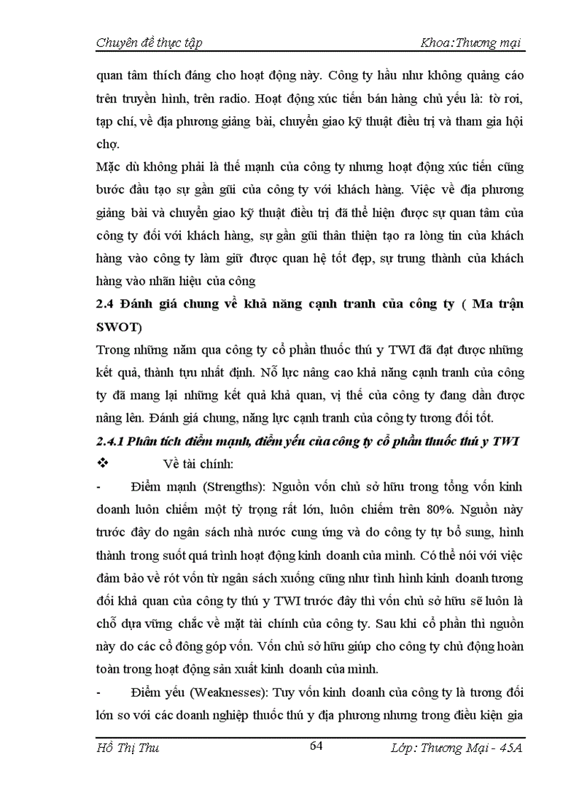 image for page Phân tích thực trạng kinh doanh và khả năng cạnh tranh của công ty cổ phần thuốc thú y twi