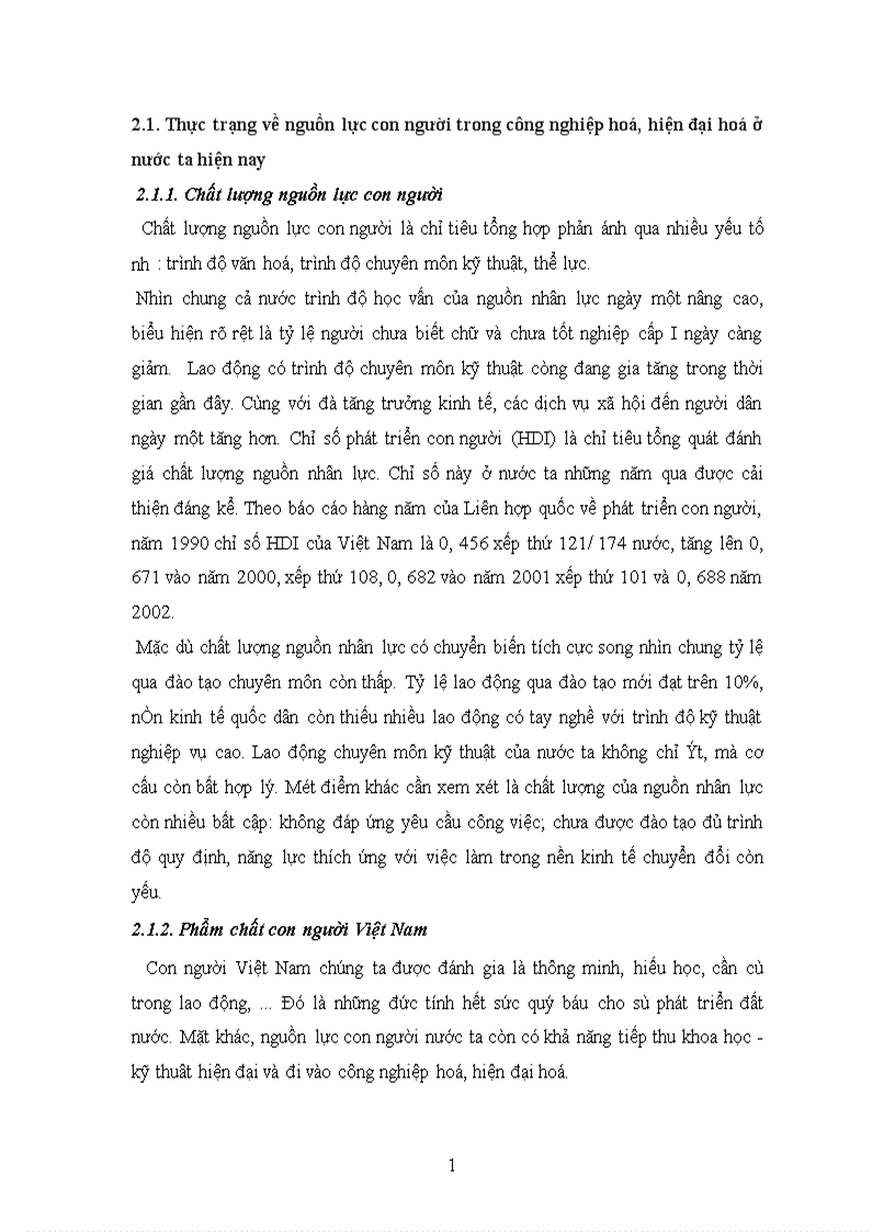 image for page Thực trạng về nguồn lực con người trong công nghiệp hoá, hiện đại hoá ở nước ta hiện nay