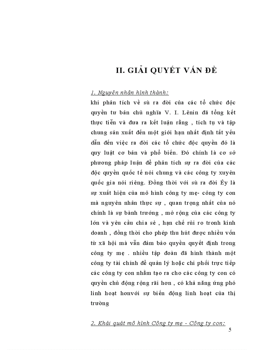 image for page Bản chất của mô hình Công ty mẹ- Công ty con