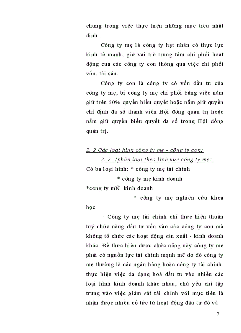 image for page Bản chất của mô hình Công ty mẹ- Công ty con
