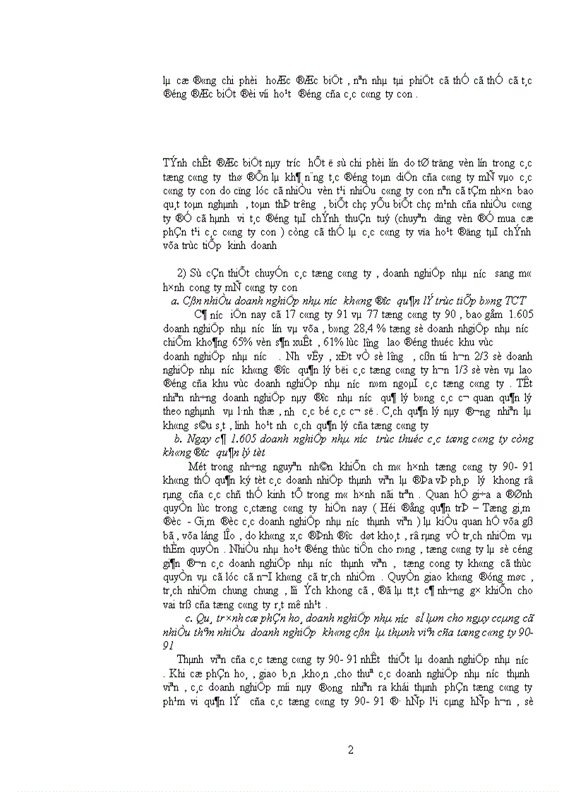 image for page Sự cần thiết chuyển các tổng công ty , doanh nghiệp nhà nước sang mô hình cong ty mẹ công ty con