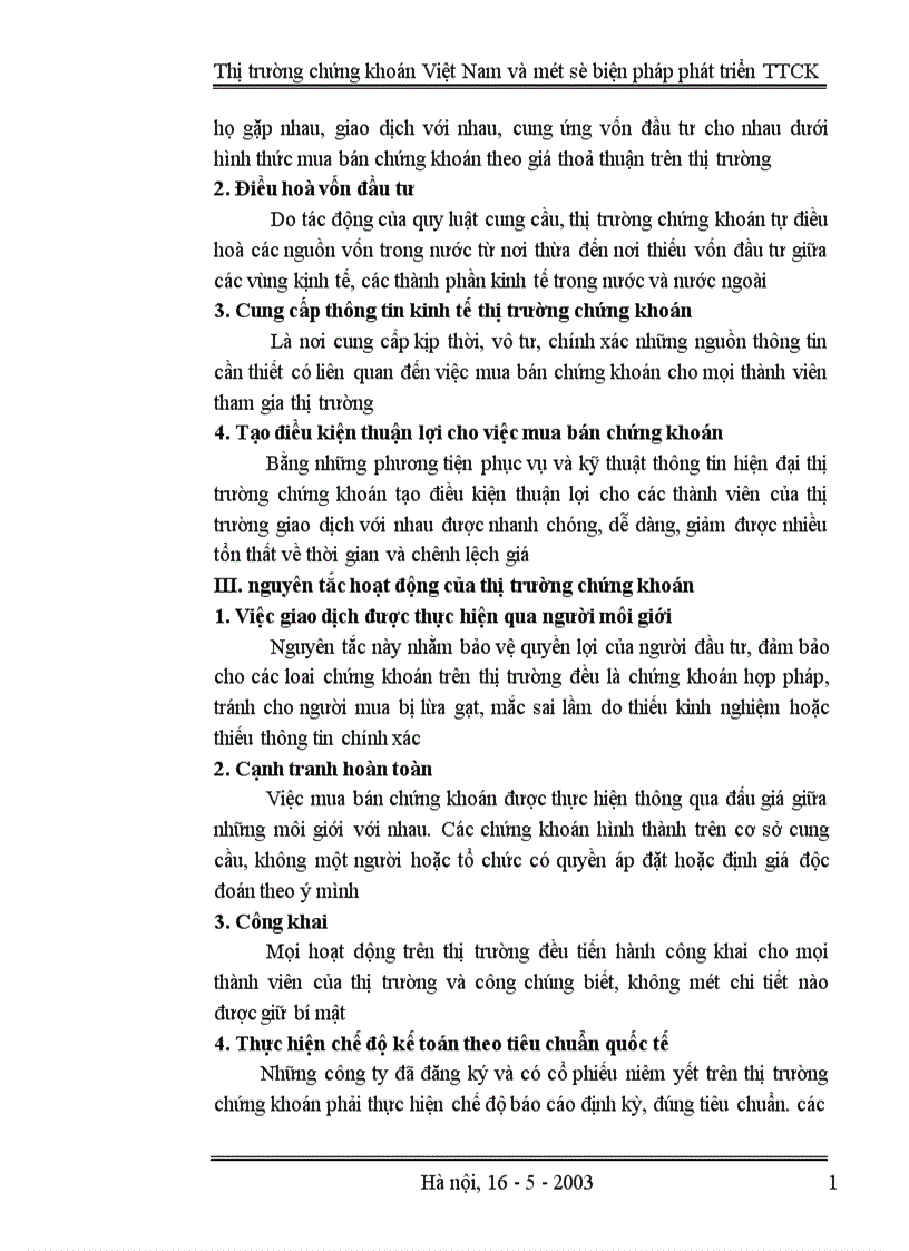 image for page Thị trường chứng khoán Việt Nam và một số biện pháp phát triển TTCK