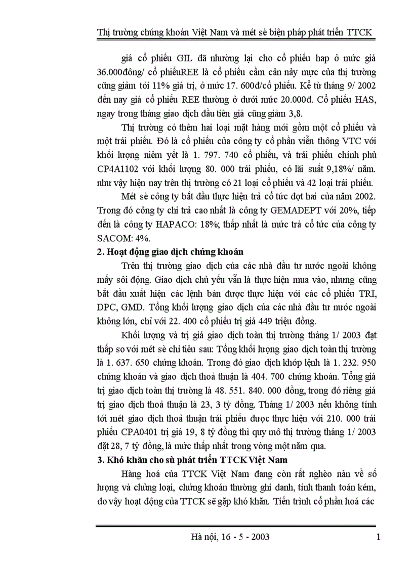 image for page Thị trường chứng khoán Việt Nam và một số biện pháp phát triển TTCK