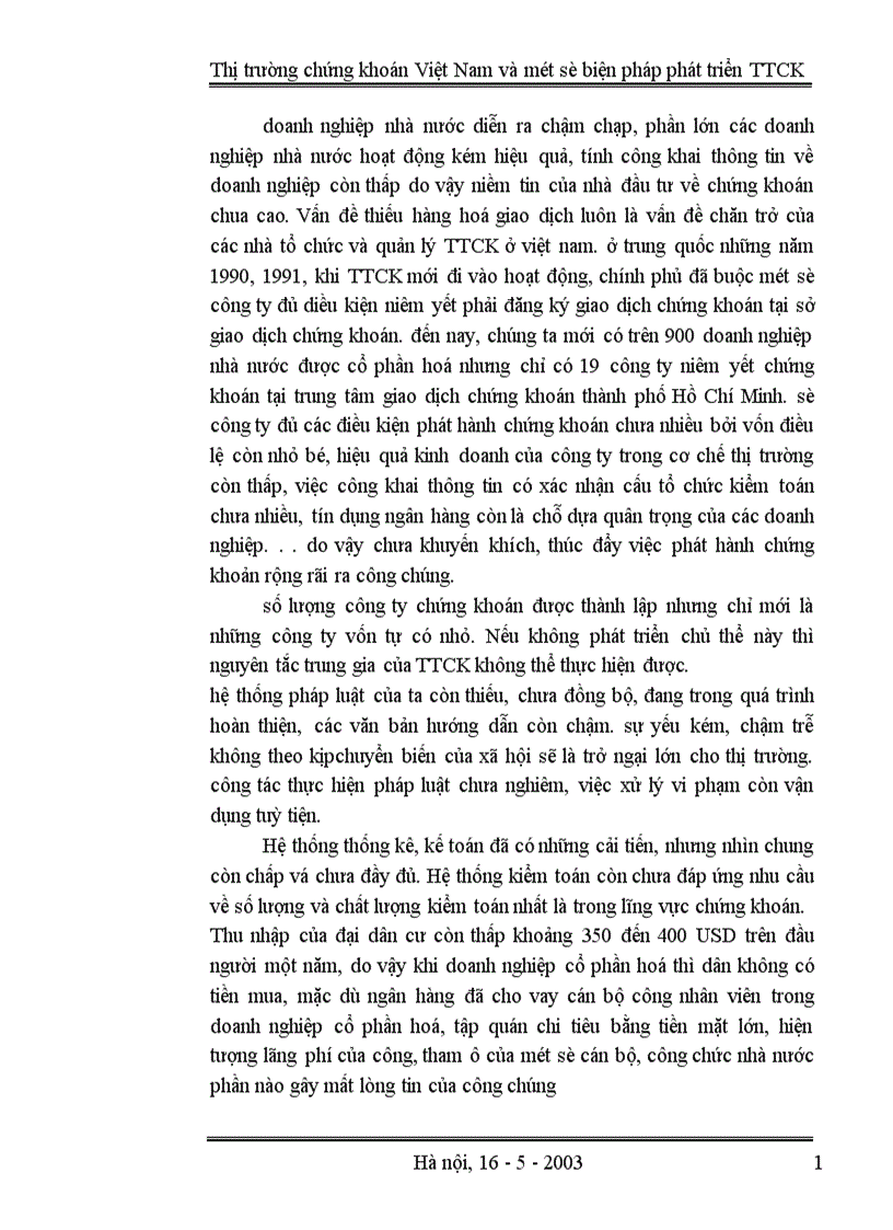 image for page Thị trường chứng khoán Việt Nam và một số biện pháp phát triển TTCK