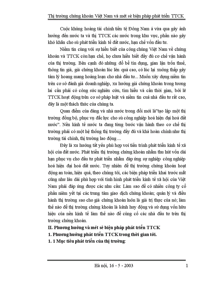 image for page Thị trường chứng khoán Việt Nam và một số biện pháp phát triển TTCK