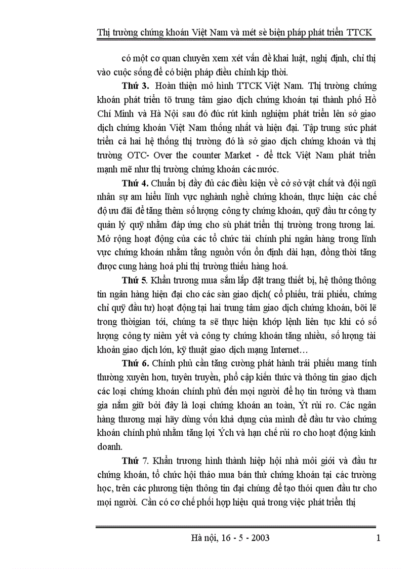 image for page Thị trường chứng khoán Việt Nam và một số biện pháp phát triển TTCK