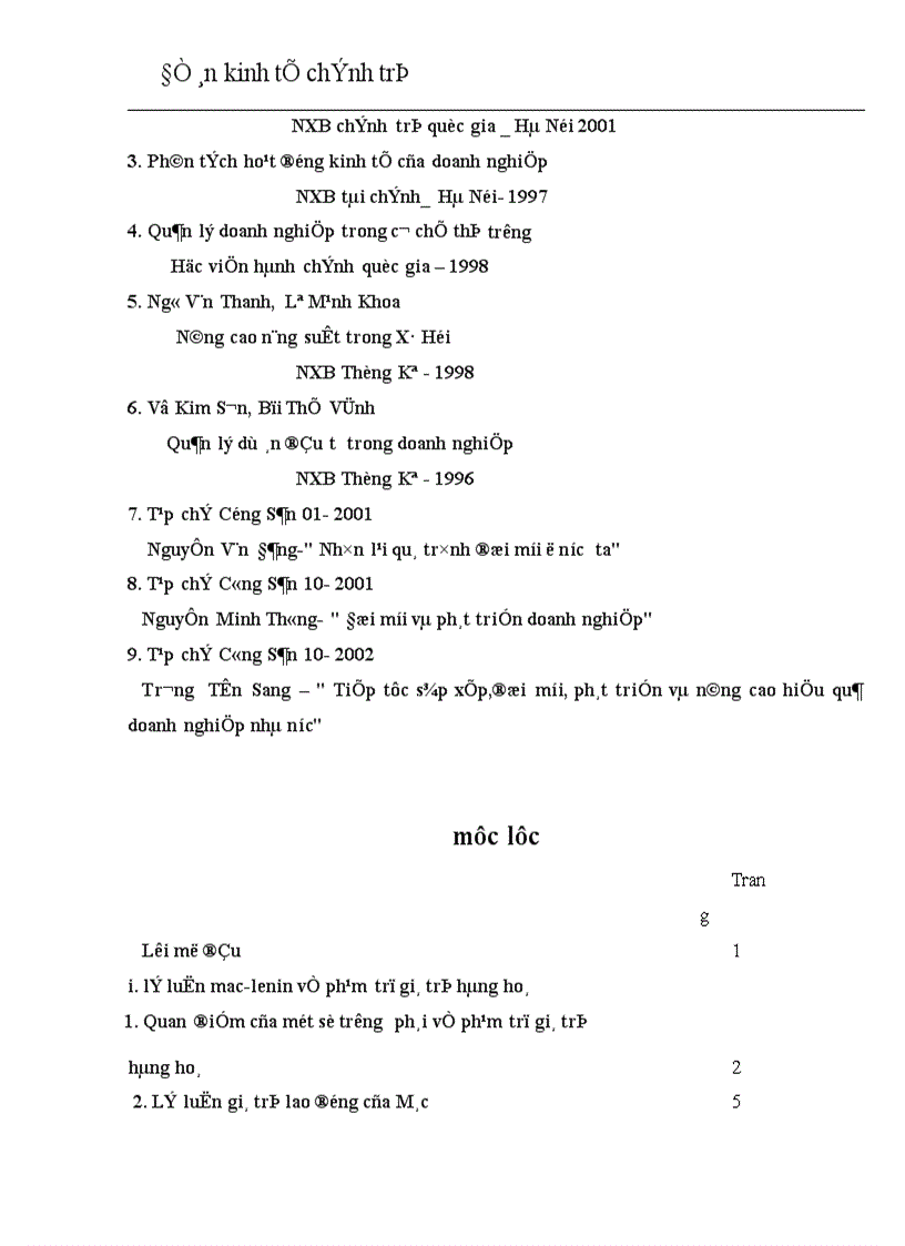 image for page Phạm trù giá trị hàng hoá với việc nâng cao hiệu quả kinh tế trong sản xuất của các doanh nghiệp ở nước ta hiện nay