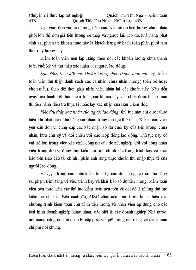 image for page Hoàn thiện kiểm toán chu trình tiền lương và nhân viên trong kiểm toán Báo cáo tài chính tại Công ty Kiểm toán và Dịch vụ tin học