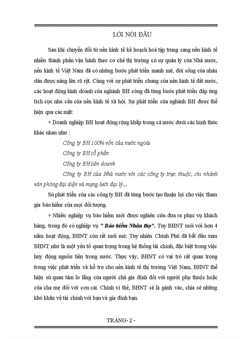 image for page Bảo hiểm nhân thọ ở Việt Nam và phương hướng triển khai