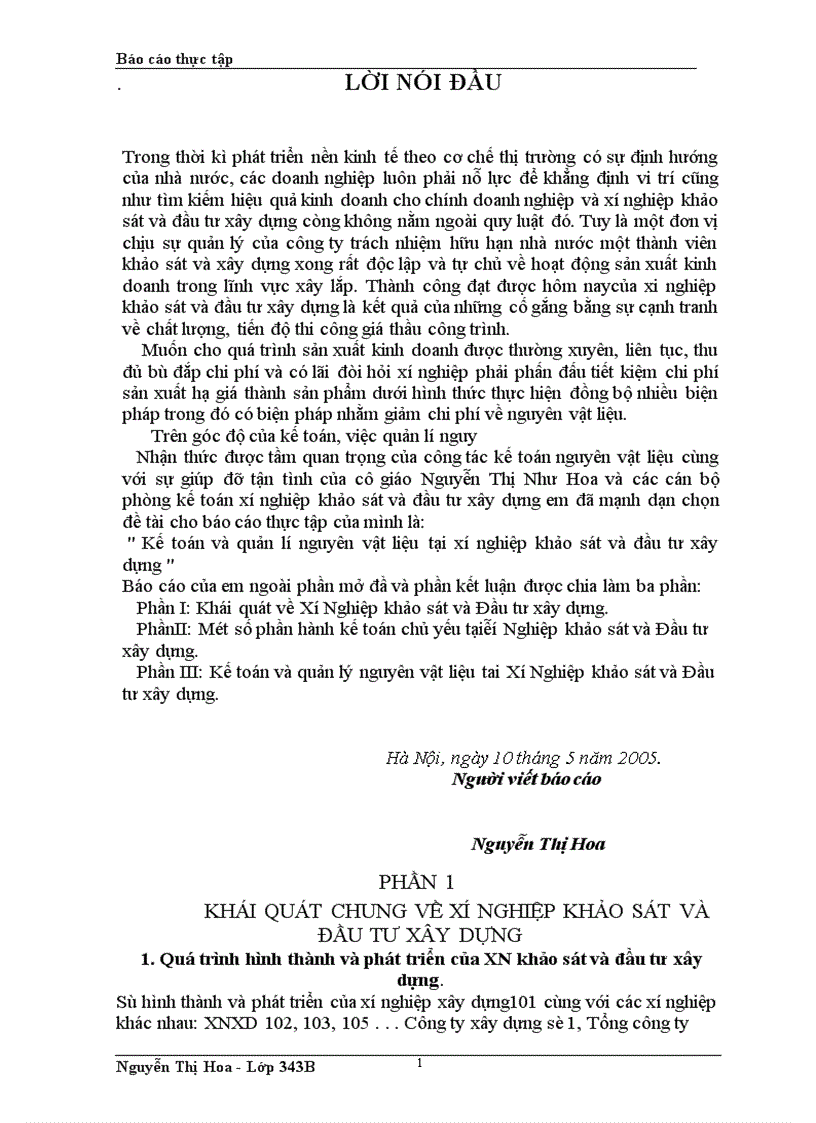 image for page Kế toán và quản lí nguyên vật liệu tại xí nghiệp khảo sát và đầu tư xây dựng