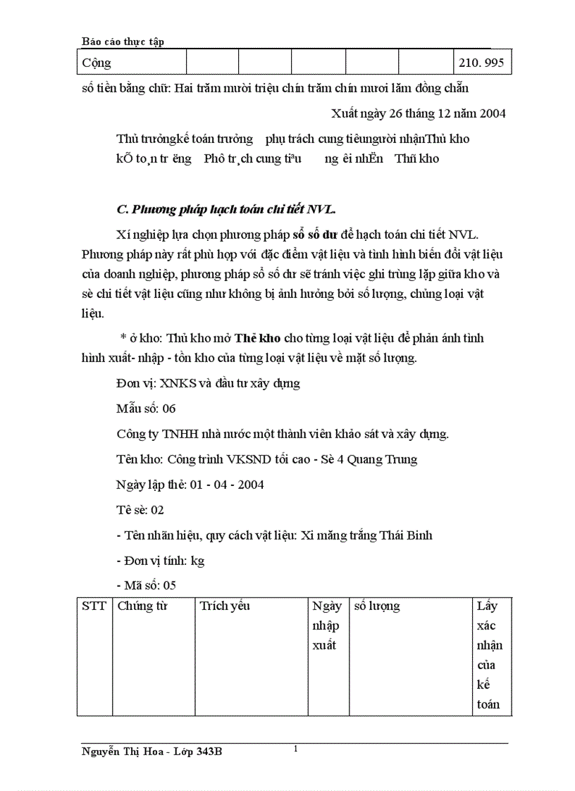 image for page Kế toán và quản lí nguyên vật liệu tại xí nghiệp khảo sát và đầu tư xây dựng