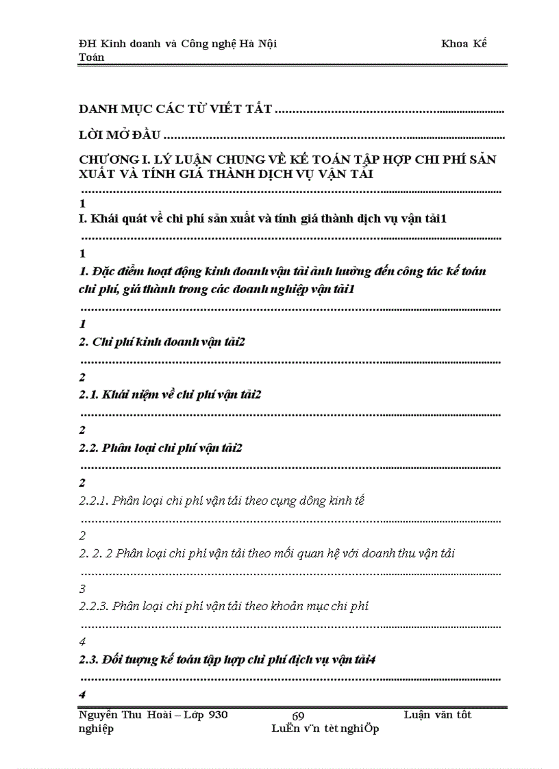 image for page Hoàn thiện công tác hạch toán kế toán chi phí sản xuất và tính giá thành sản phẩm dịch vụ vận tải tại Công ty Cổ phần Vận tải và Thương mại - Vitranimex