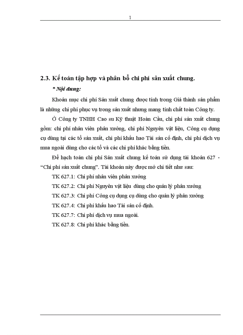 image for page Hoàn thiện công tác kế toán tập hợp chi phí sản xuất và tính giá thành sản phẩm tại Công ty TNHH Cao su Kỹ thuật Hoàn Cầu .
