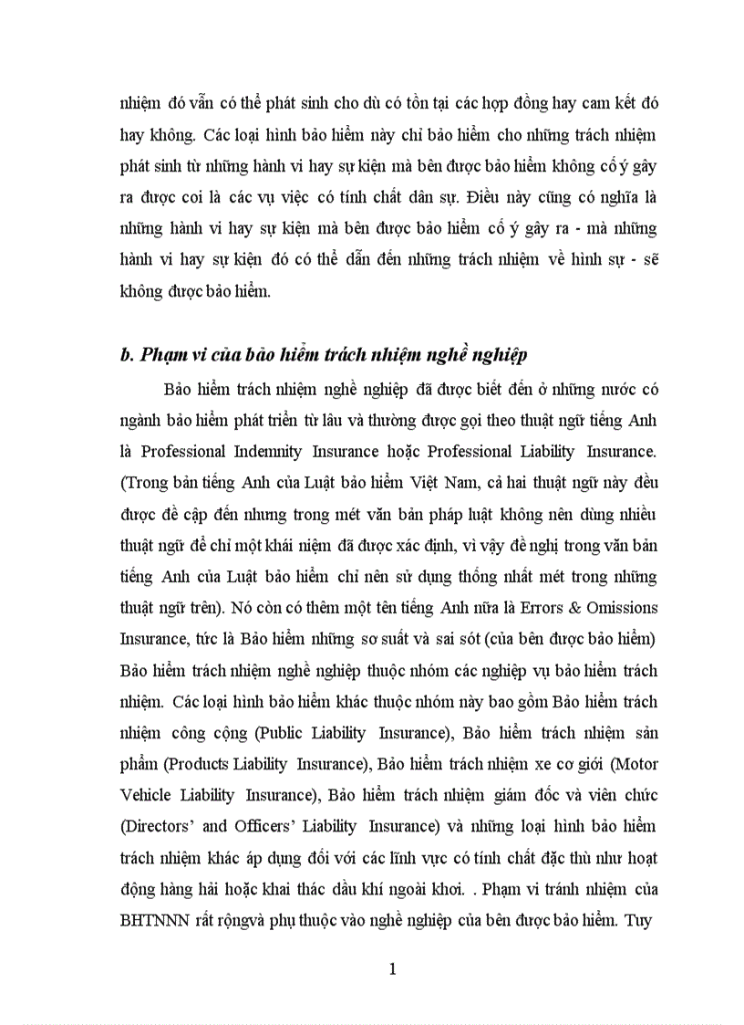 image for page Nhu cầu của thị trường đối với sản phẩm bảo hiểm trách nhiệm nghề nghiệp