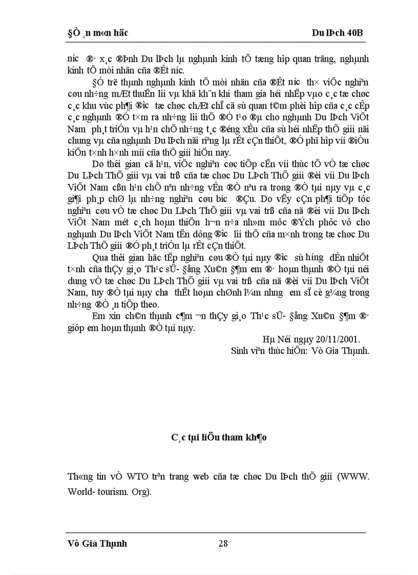image for page Vai trò của WTO đối với Du lịch Việt Nam