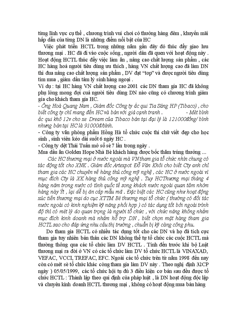 image for page Thực trạng tổ chức hội chợ triển lãm ở VN thời gian qua