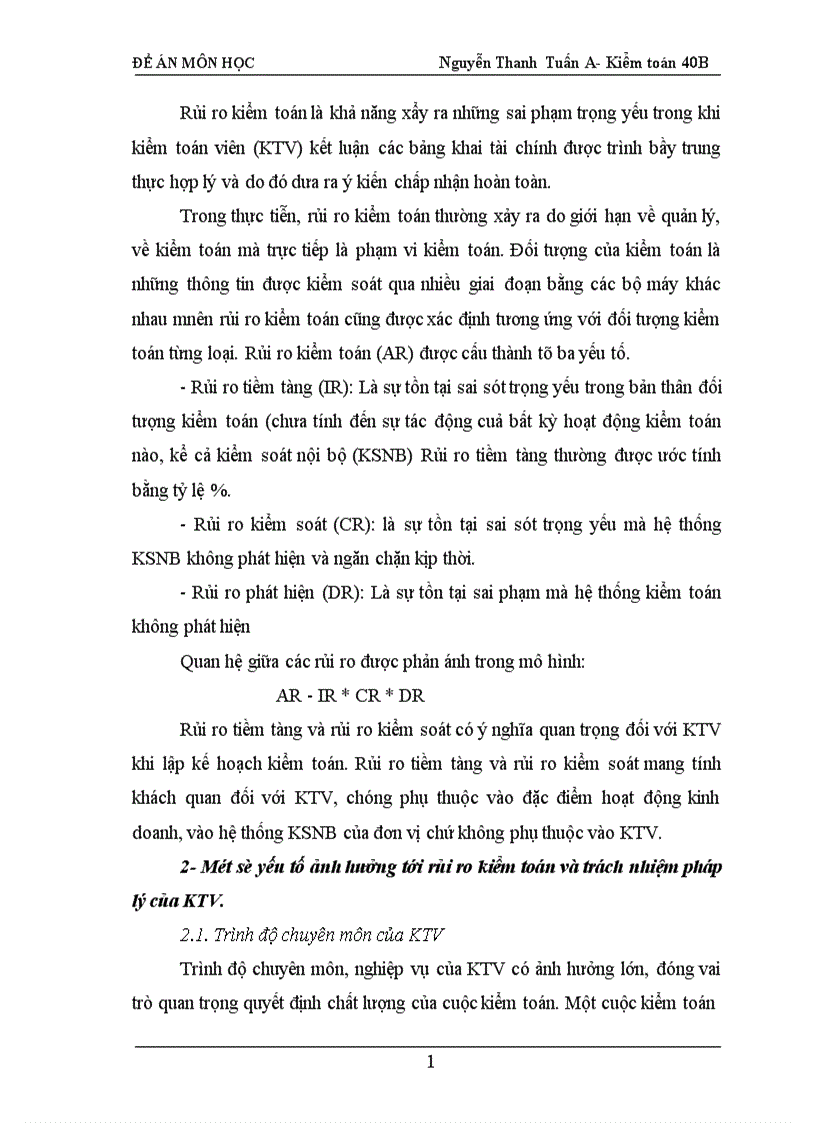 image for page Rủi ro kiểm toán và trách nhiệm pháp lý của KTV độc lập