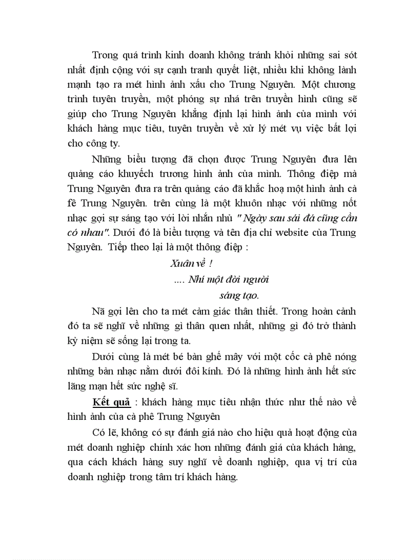 image for page Nghiên cứu chiến lược định vị cho sản phẩm cà phê Trung Nguyên trên thị trường Hà Nội.