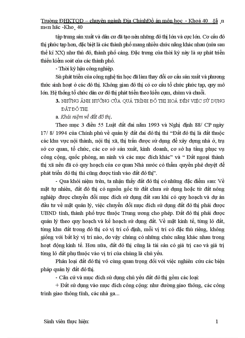 image for page Thực trạng và một số biện pháp của công tác quy hoạch sử dụng đất đô thị