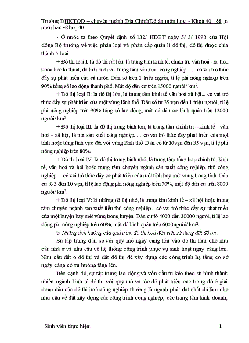 image for page Thực trạng và một số biện pháp của công tác quy hoạch sử dụng đất đô thị