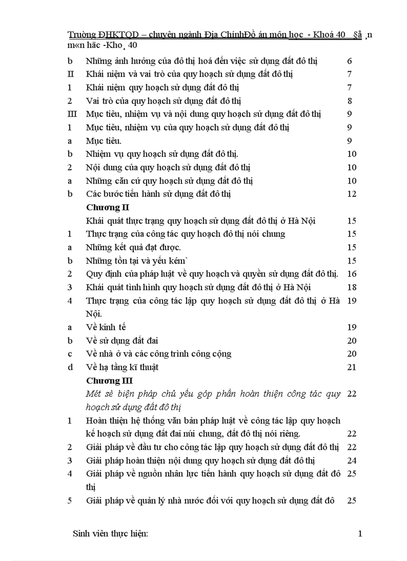 image for page Thực trạng và một số biện pháp của công tác quy hoạch sử dụng đất đô thị