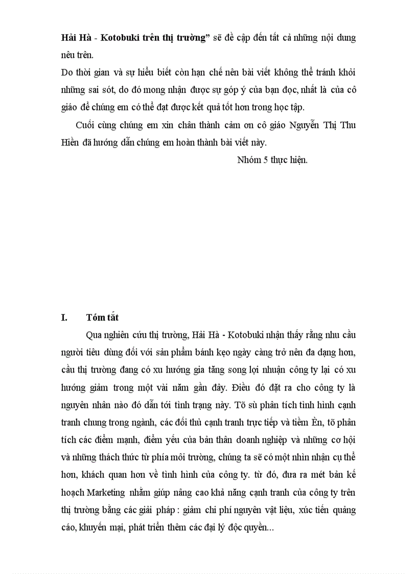 image for page Xây dựng bản kế hoạch Marketing nhằm nâng cao khả năng cạnh tranh của Công ty bánh kẹo Hải Hà-Kotobuki trên thị trường