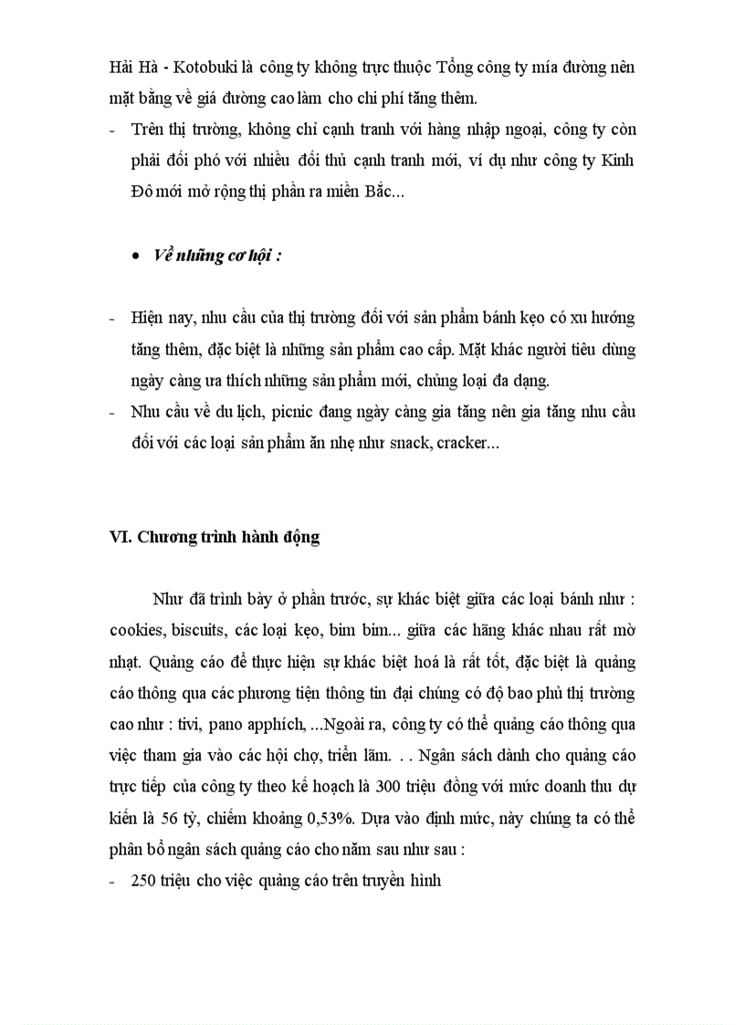 image for page Xây dựng bản kế hoạch Marketing nhằm nâng cao khả năng cạnh tranh của Công ty bánh kẹo Hải Hà-Kotobuki trên thị trường