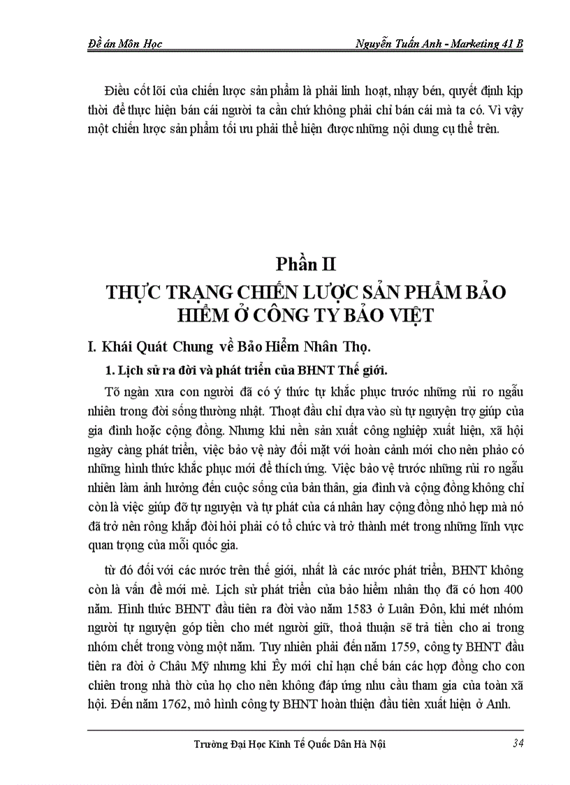 image for page Thực trạng và những giải pháp hoàn thiện chiến lược sản phẩm trong kinh doanh bảo hiểm tại công ty Bảo Việt