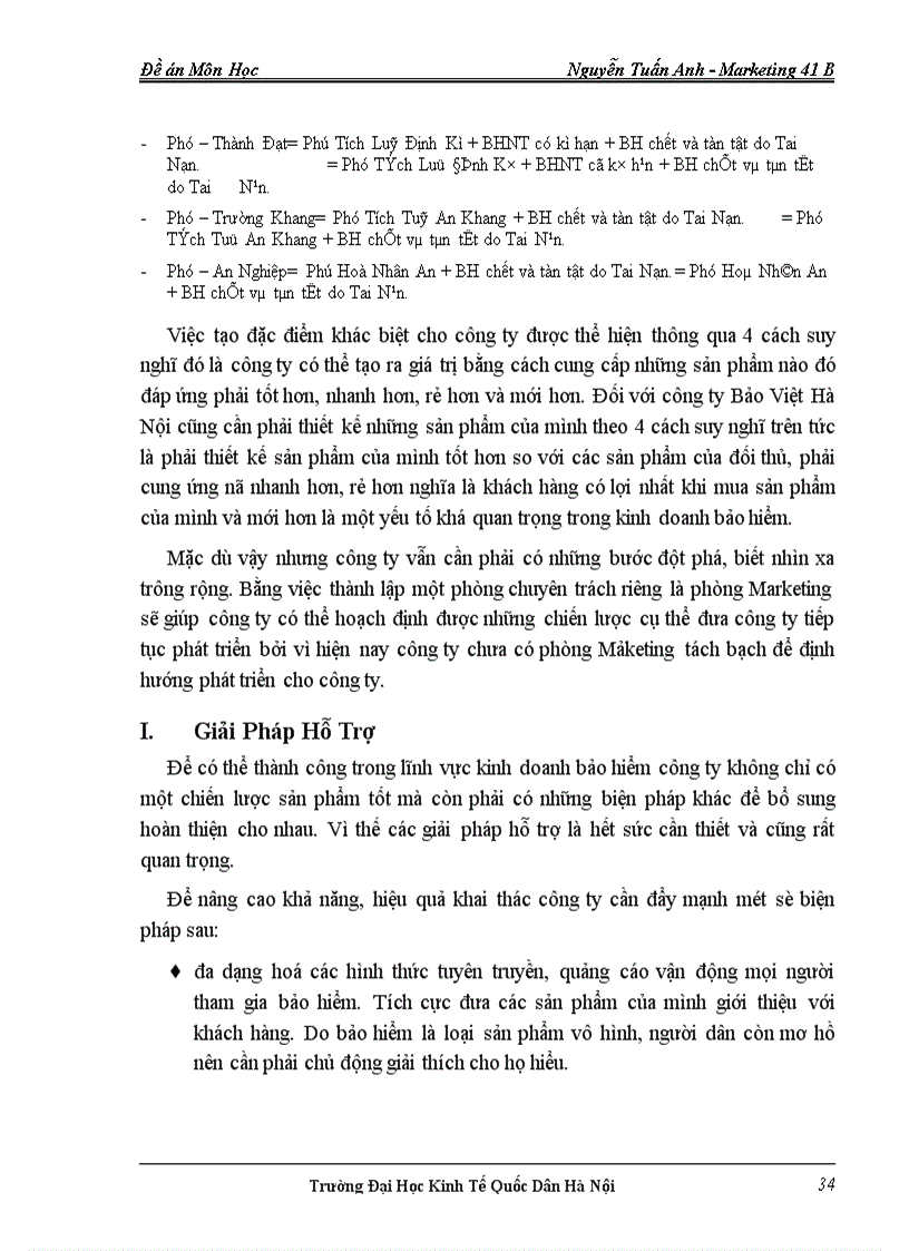 image for page Thực trạng và những giải pháp hoàn thiện chiến lược sản phẩm trong kinh doanh bảo hiểm tại công ty Bảo Việt