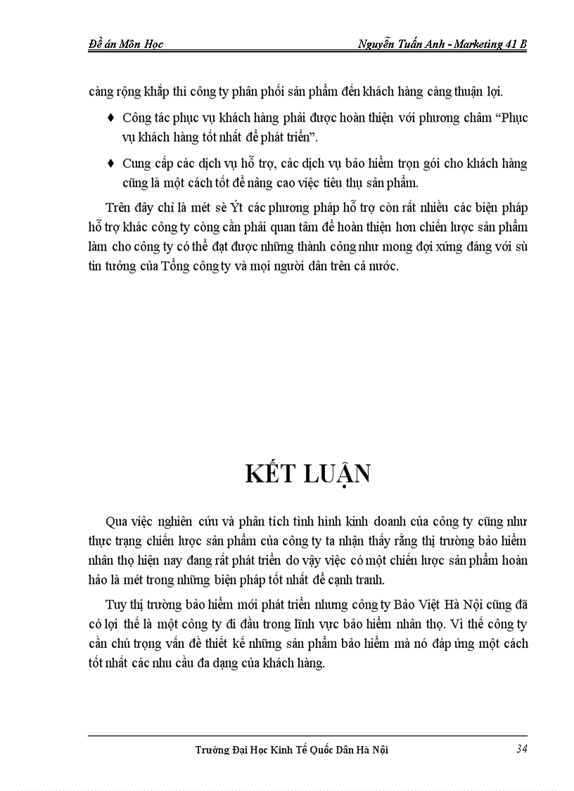 image for page Thực trạng và những giải pháp hoàn thiện chiến lược sản phẩm trong kinh doanh bảo hiểm tại công ty Bảo Việt