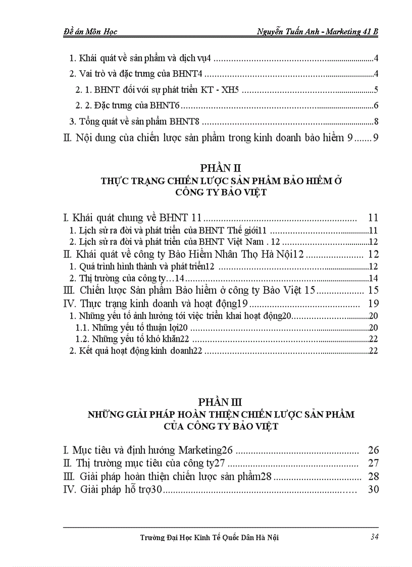 image for page Thực trạng và những giải pháp hoàn thiện chiến lược sản phẩm trong kinh doanh bảo hiểm tại công ty Bảo Việt