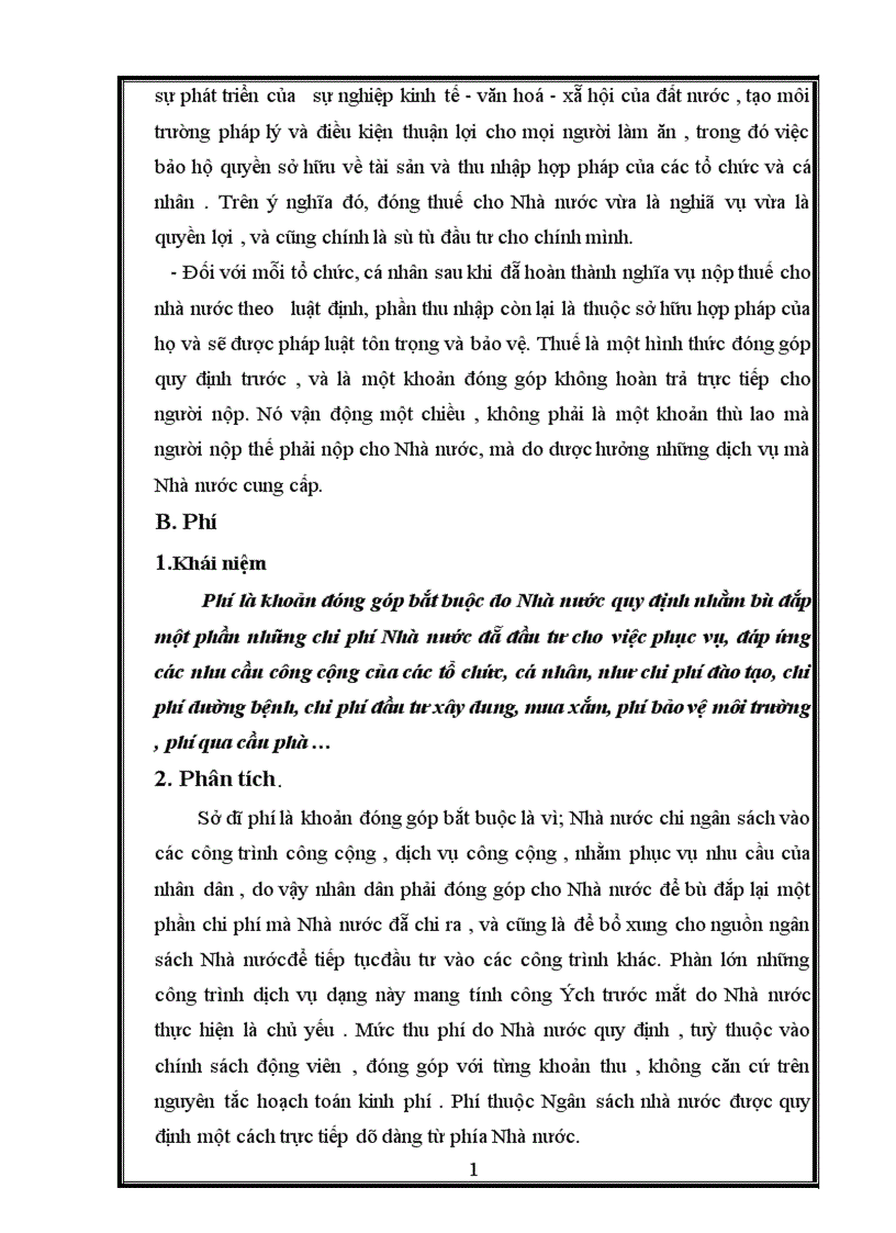 image for page Phân tích sự giống và khác nhau giữa thuế , phí và lệ phí