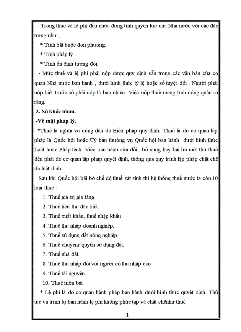 image for page Phân tích sự giống và khác nhau giữa thuế , phí và lệ phí