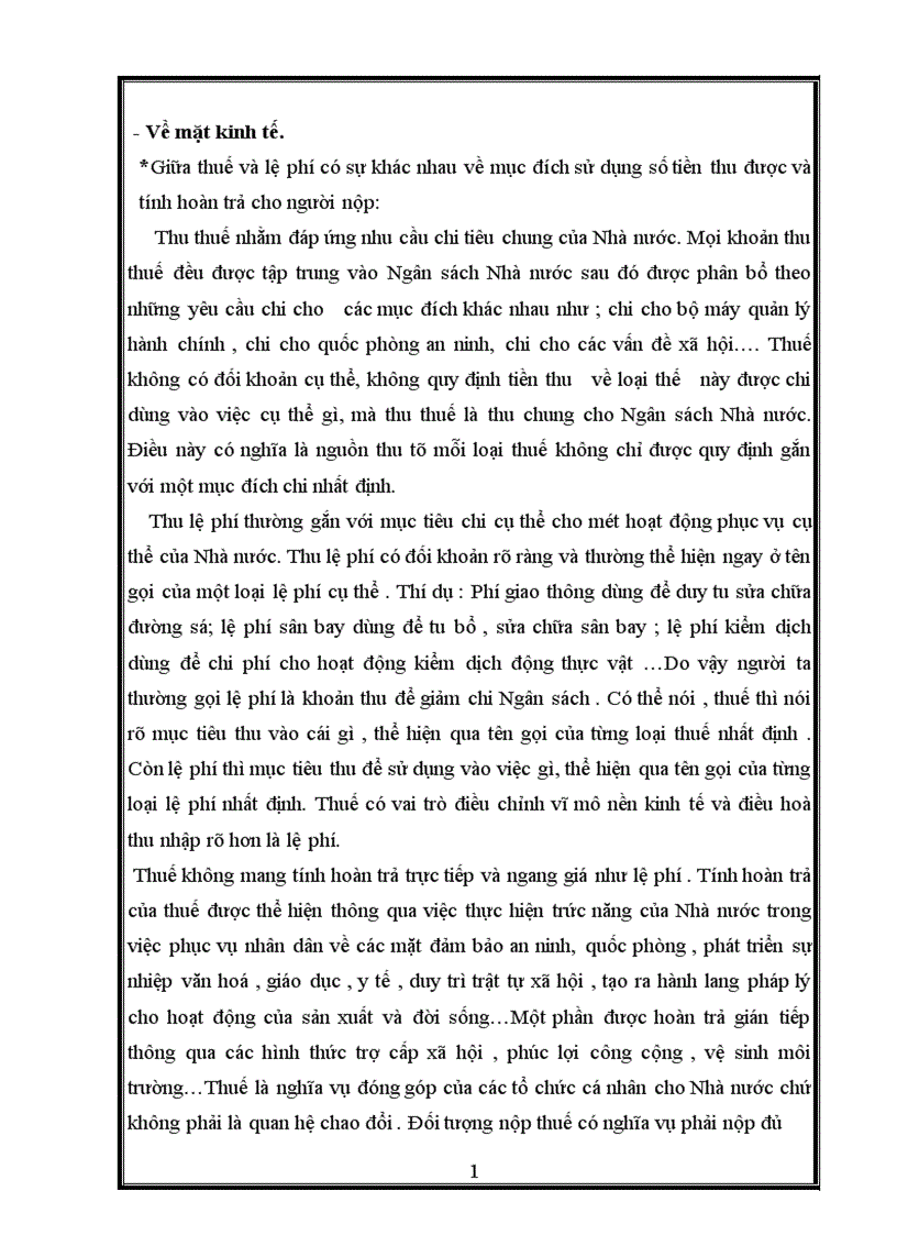 image for page Phân tích sự giống và khác nhau giữa thuế , phí và lệ phí