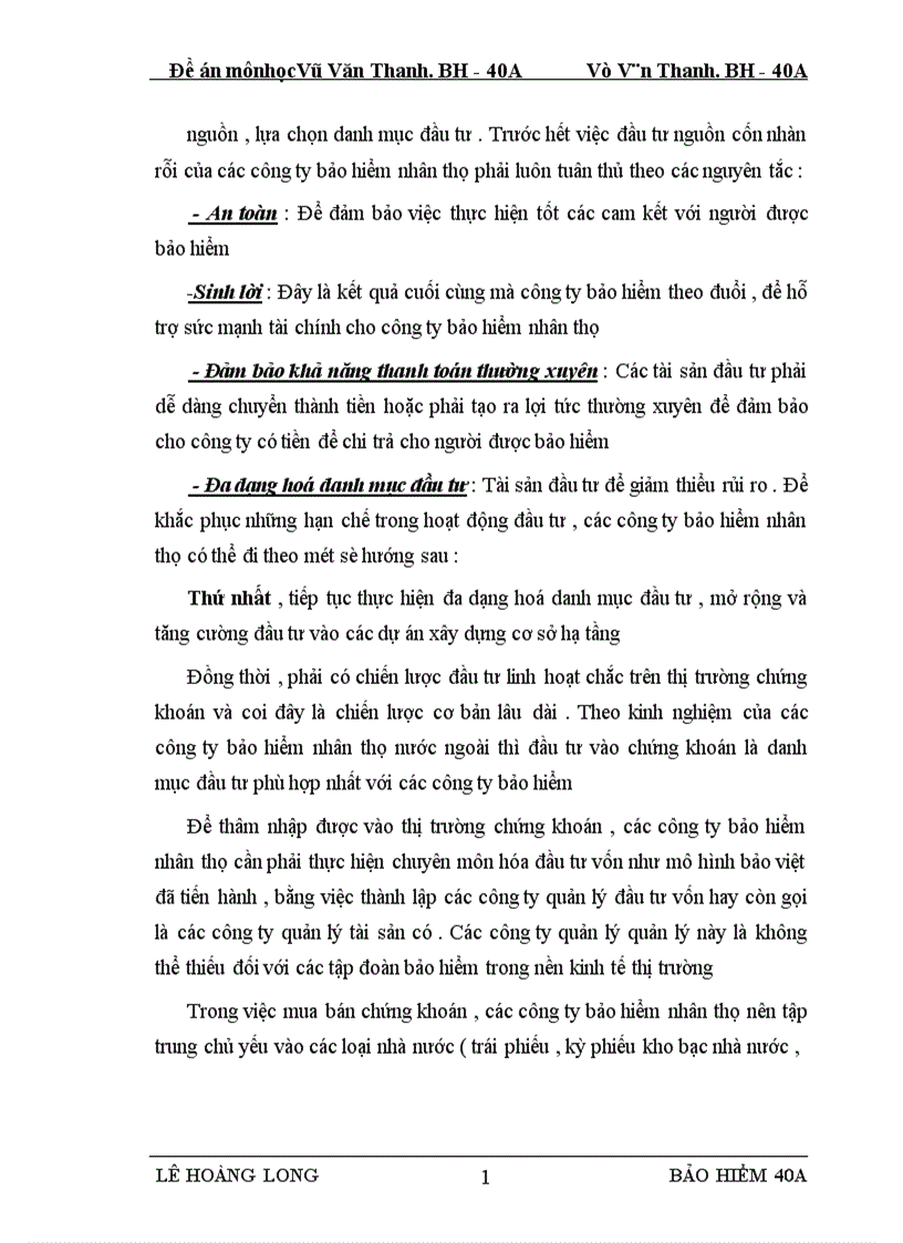 image for page Hoạt động đầu tư của các công ty bảo hiểm nhân thọ