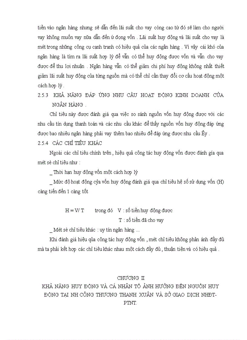image for page Phân tích khả năng huy động vốn của một NHTM và các nhân tố ảnh hưởng đến nguồn huy động tại hai ngân hàng :ngân hàng công thương thanh xuân và sở giao dịch ngân hàng đầu tư và phát triển việt nam