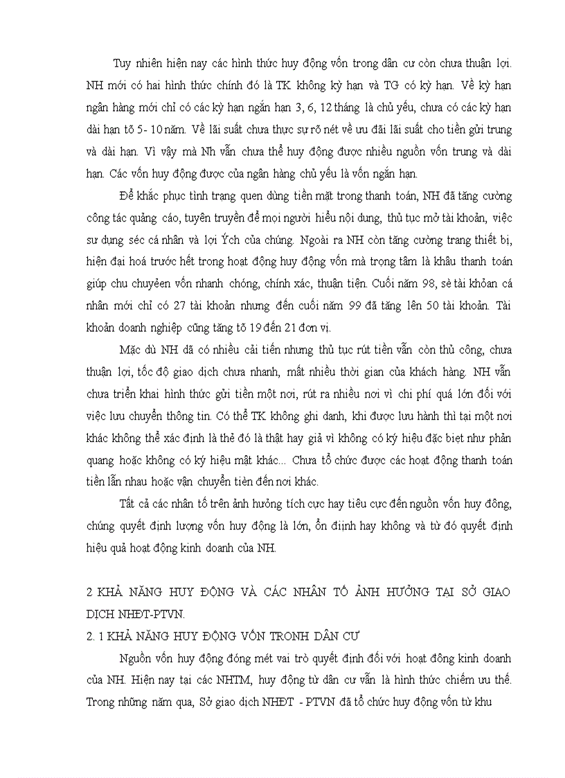 image for page Phân tích khả năng huy động vốn của một NHTM và các nhân tố ảnh hưởng đến nguồn huy động tại hai ngân hàng :ngân hàng công thương thanh xuân và sở giao dịch ngân hàng đầu tư và phát triển việt nam