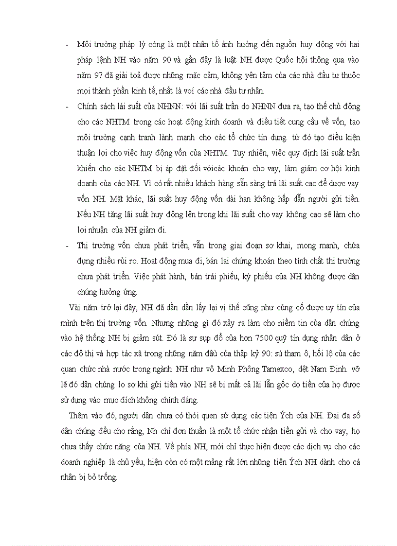 image for page Phân tích khả năng huy động vốn của một NHTM và các nhân tố ảnh hưởng đến nguồn huy động tại hai ngân hàng :ngân hàng công thương thanh xuân và sở giao dịch ngân hàng đầu tư và phát triển việt nam