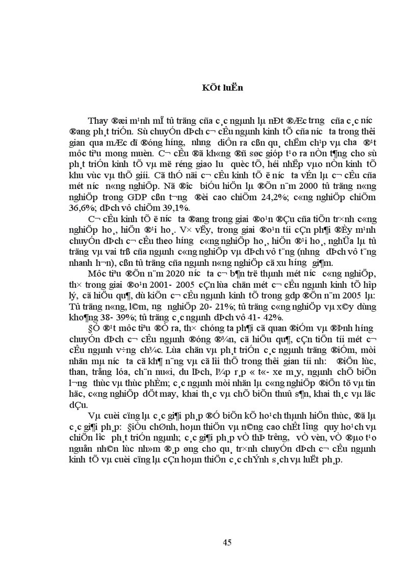 image for page Kế hoạch chuyển dịch cơ cấu ngành kinh tế ở nước ta thời kỳ 2001 – 2005