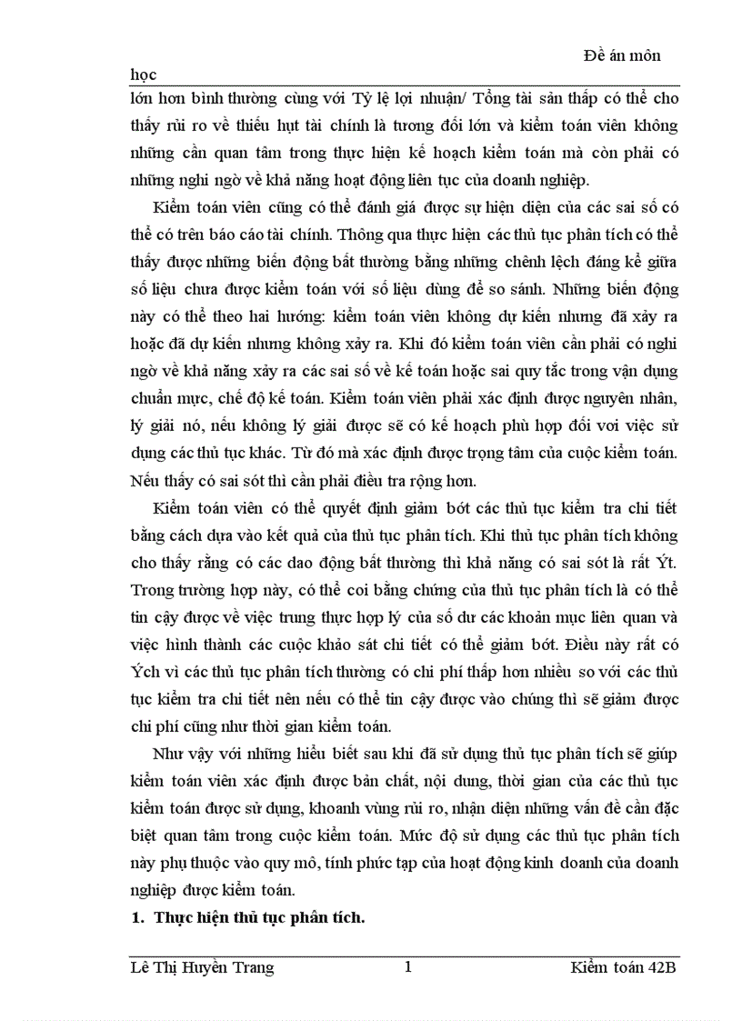 image for page Thủ tục phân tích và vận dụng thủ tục phân tích trong giai đoạn lập kế hoạch kiểm toán báo cáo tài chính