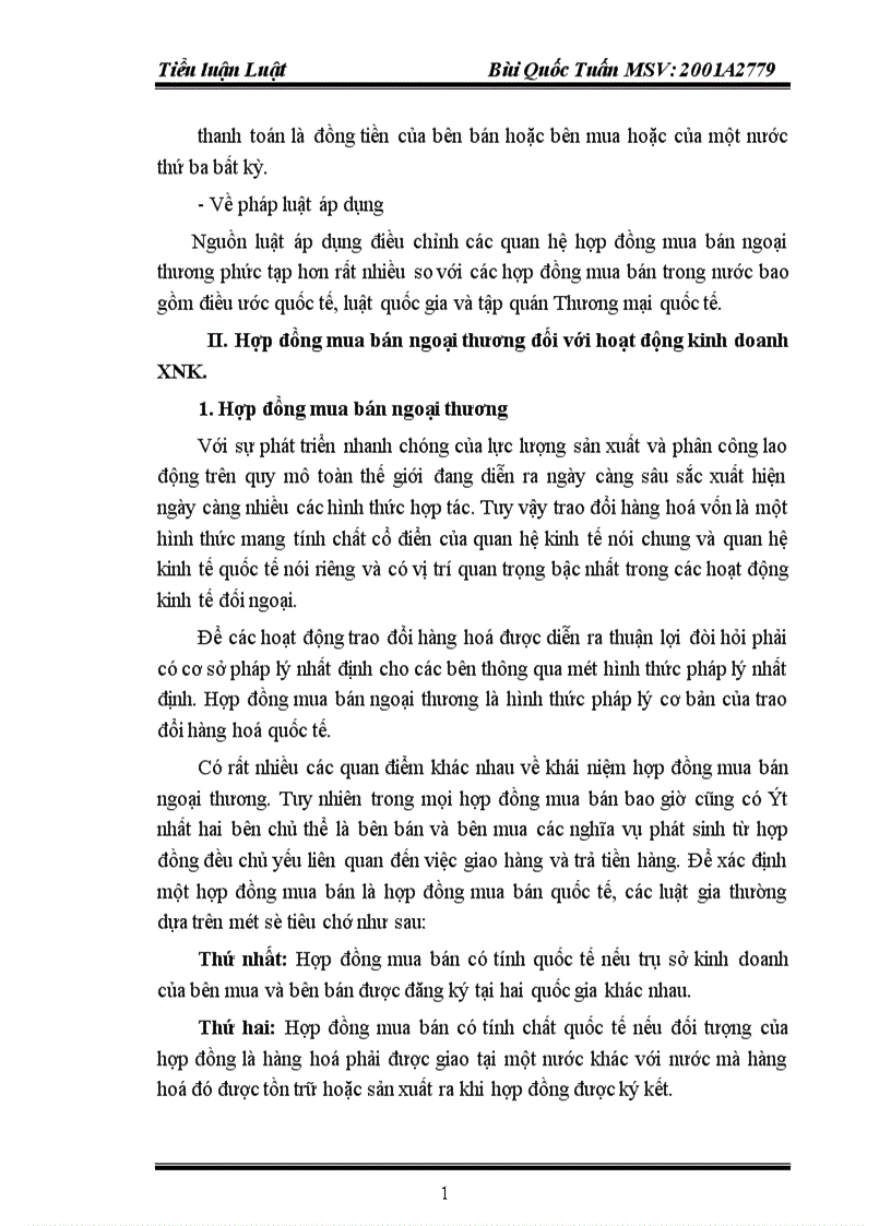 image for page Phân tích cách giải quyết xung đột pháp luật khi có tranh chấp về hợp đồng mua bán ngoại thương.