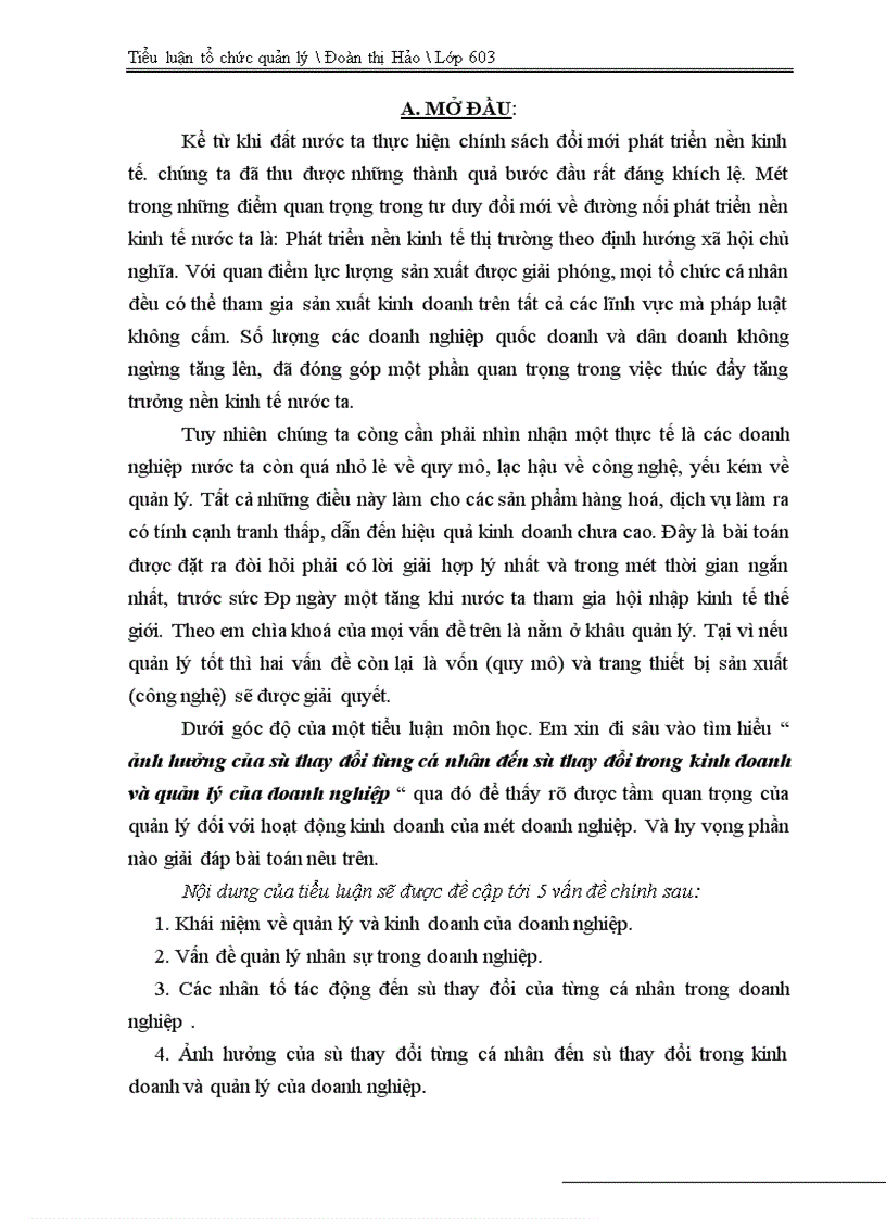 image for page Ảnh hưởng của sự thay đổi từng cá nhân đến sự thay đổi trong kinh doanh và quản lý của doanh nghiệp