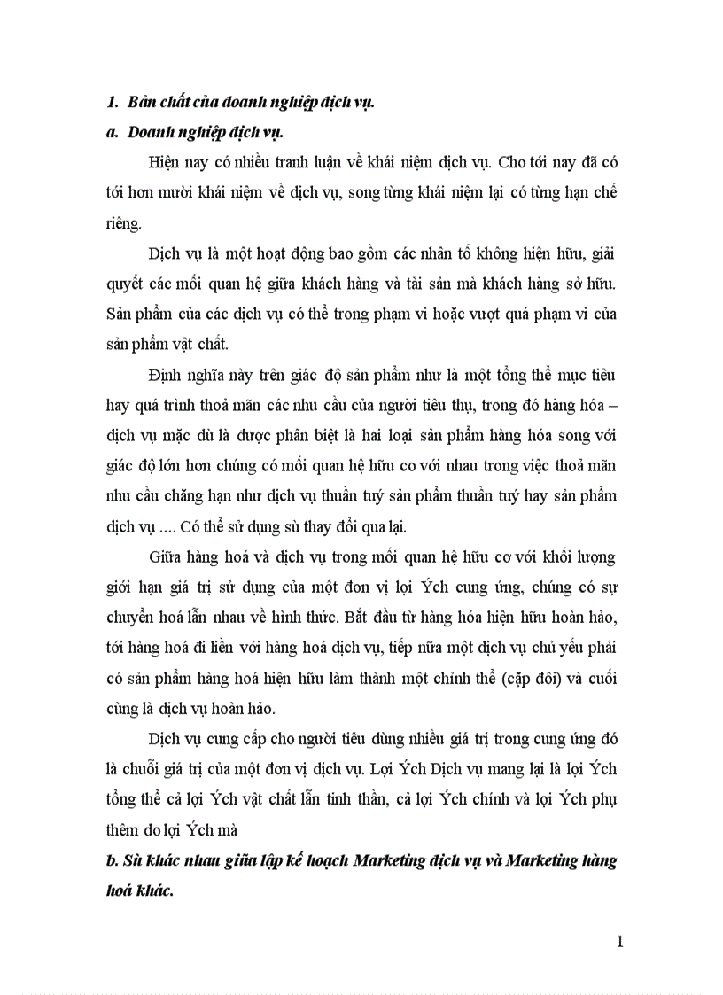 image for page Lý luận về doanh nghiệp dịch vụ và maketing dịch vụ