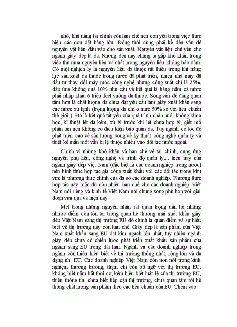 image for page Thực trạng và giải pháp đẩy mạnh xuất khẩu hàng giày dép Việt Nam sang thị trường EU